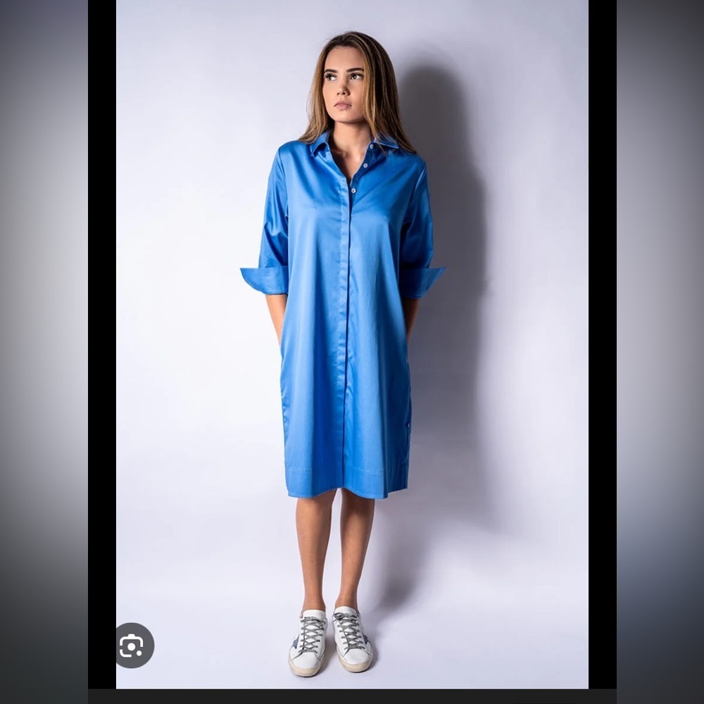 Perlavera Solid Chris Shirt Dress
$198.00 light blue logo Classic casual winter